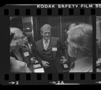 Otis Chandler, Los Angeles Times Publisher, at Freedom of Press exhibit reception, Los Angeles, 1980