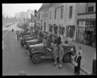 Maj. Gen. Maxwell Murray and other officers review United Nations paraders, Los Angeles, 1943