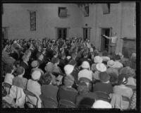 J. Arthur Lewis leading Los Angeles Civic Chorus rehearsal, Los Angeles, 1935