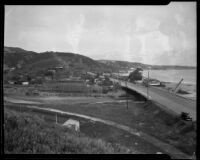 Roosevelt Highway where it crosses Topanga Creek, Malibu, 1933