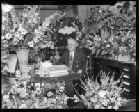 Albert Sittel, U.S. Marshal, starts his third term in office, Los Angeles, 1930