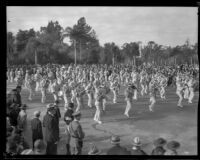 Marching band in the Tournament of Roses Parade, Pasadena, 1932