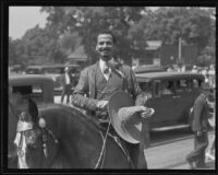 Raoul de Ramirez won first prize for his impersonation of the bandit Joaquin Murietta, San Gabriel, 1935