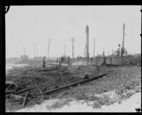 Charred remains of the Hope Development School for mentally disabled girls in Playa del Rey, Los Angeles, 1924