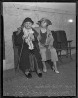 Anna Dyson and Helen Volk as Anna petitions for a divorce from her husband, Los Angeles, 1936