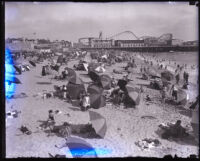 Crowd at the beach, Santa Monica, 1920s