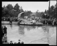 "Search for Beauty" float in the Tournament of Roses Parade, Pasadena, 1934