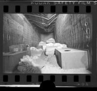 Interior of truck trailer in which the Chowchilla kidnap victims were held, 1976