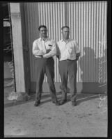 Aviators Loren W. Mendell and Pete Reinhart, Los Angeles, ca. 1929