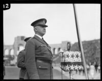 General David Prescott Barrows speaking at Armistice Day observance, Los Angeles Coliseum, Los Angeles, 1926