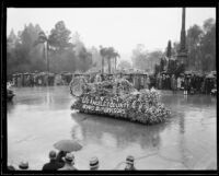 Decorated automobile for the Los Angeles County Board of Supervisors in the Tournament of Roses Parade, Pasadena, 1934