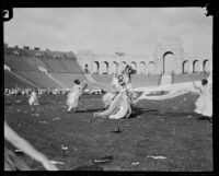 Girls perform a May Day dance at the Coliseum, Los Angeles, 1926