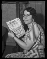 Marjorie Quigley, examiner of documents, Los Angeles, 1935