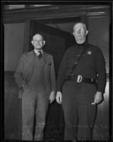 Murder suspect Samuel Whittaker and Dep. Sheriff J. A. Dixon, Los Angeles, 1936