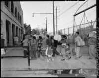 Mexican laborers return home from work in the United States