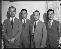 Japanese officials Hajime Maehara, Yoshio Kuroda, Jisuki Ohahashi, and Annaka Yoshii on tour, Los Angeles, 1935