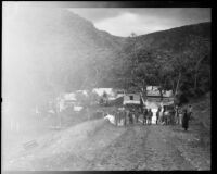 Prisoners at open-air labor camp in the canyons, Malibu, 1921