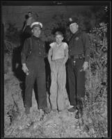 Captain Owen J. Stroud, Eugene Wiggins, and Officer G.L. Rice, Chavez Ravine (Los Angeles), 1935