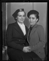Mary Lou Powell helps Marjorie Otis contest her divorce, Los Angeles, 1935