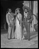 Mayor Glenn Evans honors festival Queen Gabriela Quiroz with festival King Thomas W. Temple, San Gabriel, 1935