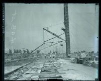 Construction of the Ninth Street Bridge-viaduct, Los Angeles, circa 1925