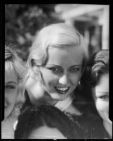 Actress Betty Andre with three other unidentified girls (copy photograph), Los Angeles, 1935