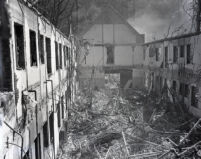 Mt. Lowe Tavern after historic fire, Los Angeles County, 1936