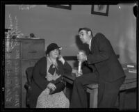 Jennie McCullum and Clarence McCullum at the police station, Los Angeles, 1935