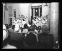 Student nurses at capping ceremony, Good Samaritan Hospital, Los Angeles, 1953