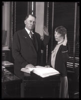 John R. Quinn being sworn into office as Supervisor, Los Angeles, 1930
