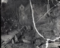 Mt. Lowe Tavern after historic fire, Los Angeles County, 1936