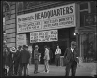 Democratic headquarters during Upton Sinclair's gubernatorial campaign, Los Angeles, 1934