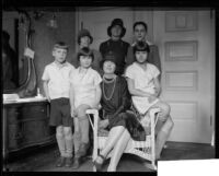 Eileen Adams Sousa, wife of John Philip Sousa, Jr., and children, Los Angeles, 1928