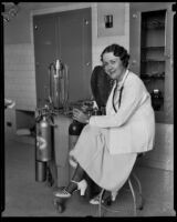 Dr. Emma Kittredge in her laboratory, Los Angeles, 1934