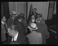 Roy Keane at Buron Fitts perjury trial, Los Angeles, 1936