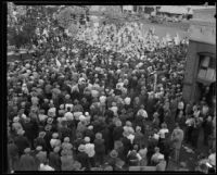 Hunger strike protest at the Plaza, Los Angeles, 1930