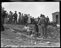 Group gathered near Los Angeles aqueduct, Inyo County, 1924