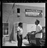 Cesar Chavez at National Farm Workers Association headquarters, 1966
