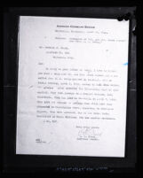 Letter from A. C. Frost, American Consul to Guatemala, telling of Clara Phillips' arrest, circa 1923