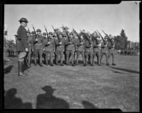 California National Guard members drilling, [Los Angeles?]