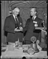 James H. Cannon passes on authority to Samuel E. Gates, Los Angeles, 1935