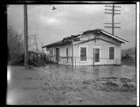 Flood damaged house following the failure of the Saint Francis Dam, Santa Clara River Valley (Calif.), 1928