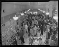 Customers shopping at the remodeled Owl Drug Store, Los Angeles, 1935