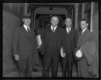 Fox West Coast Theatres attorneys Oscar Lawler, Walter Tuller, Louis Myers, and Alfred Wright, 1936