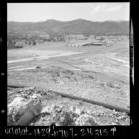 Shopping center surrounded by rural land in Conejo Valley at Moorpark and Highway 101, Calif., 1961