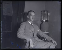 Darby Day Jr. with facial scars left by acid burn, Los Angeles, 1925