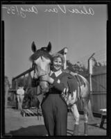 Cowgirl Alice Van in Tex Austin's cowboy championships, Los Angeles, 1935