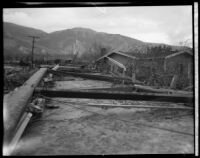 Residential area devastated by the flood following the failure of the Saint Francis Dam, Santa Clara River Valley (Calif.), 1928