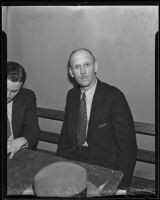 Count Carl Von Moltke is held on charges of forgery, Los Angeles, 1935