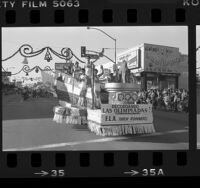 East Los Angeles Christmas parade, Olympic Torch runners float, Los Angeles, Calif., 1984